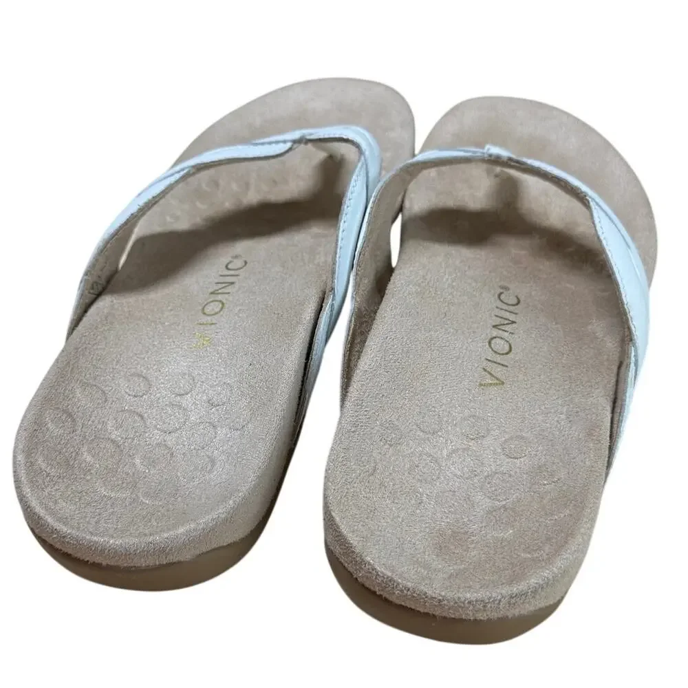 Vionic Bella Braid White Leather Sandal Women's Sz 6.5 New Without Box Condition